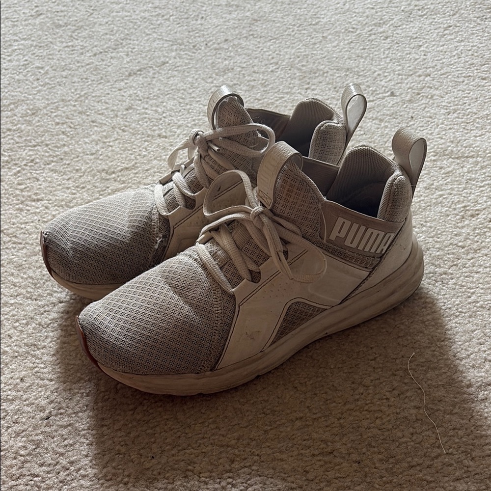 Puma Cream Athletic Sneakers